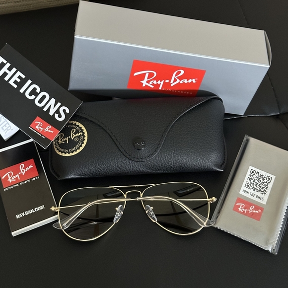 LIKE NEW RayBan Aviator RB3025 Purple Mirror Ray ban Sunglasses - Picture 10 of 15